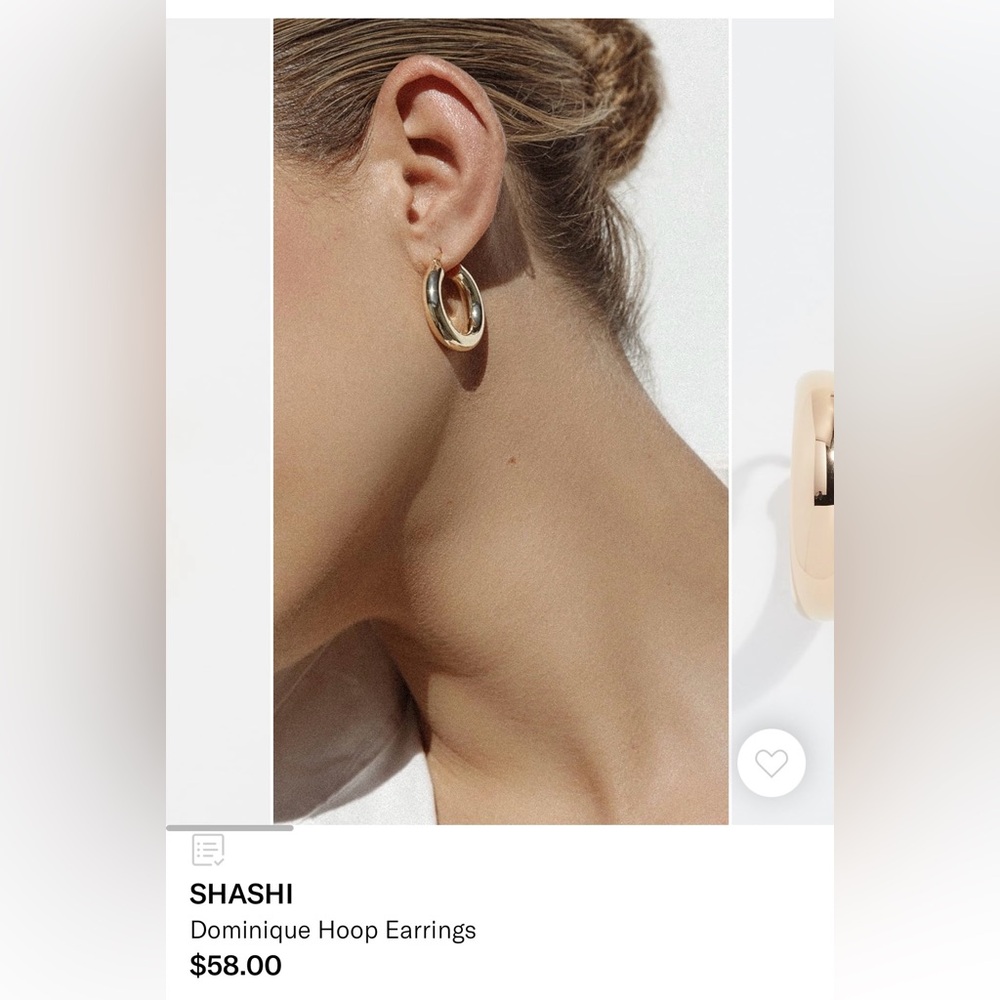 Shashi Dominique Gold Hoops NIB 1” Shopbop